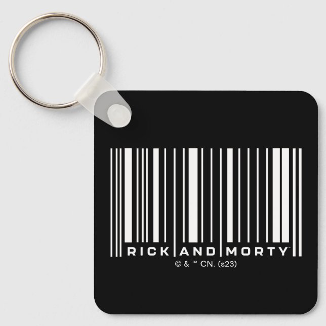 Rick and Morty Bar Code Graphic Keychain (Front)