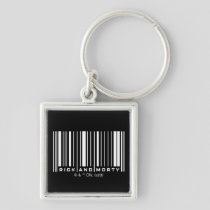 Rick and Morty Bar Code Graphic Keychain
