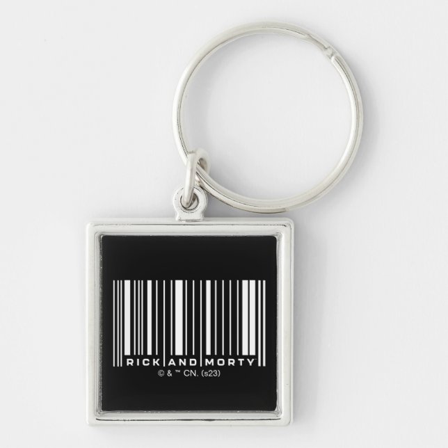 Rick and Morty Bar Code Graphic Keychain (Front)