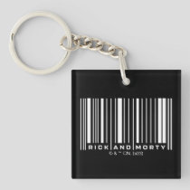 Rick and Morty Bar Code Graphic Keychain