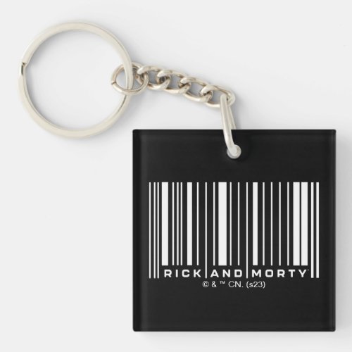 Rick and Morty Bar Code Graphic Keychain