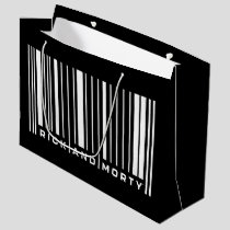 Rick and Morty Bar Code Graphic Large Gift Bag