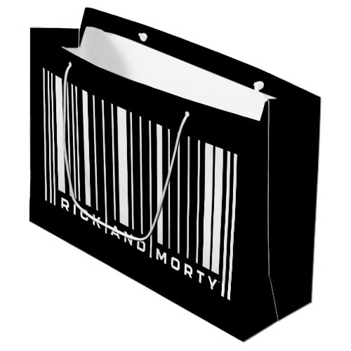 Rick and Morty Bar Code Graphic Large Gift Bag