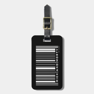 Rick and Morty Bar Code Graphic Luggage Tag