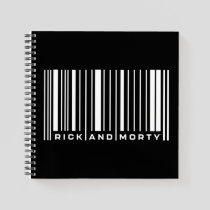 Rick and Morty Bar Code Graphic Notebook