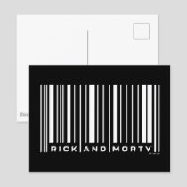 Rick and Morty Bar Code Graphic Postcard