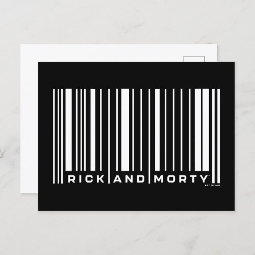 Rick and Morty Bar Code Graphic Postcard