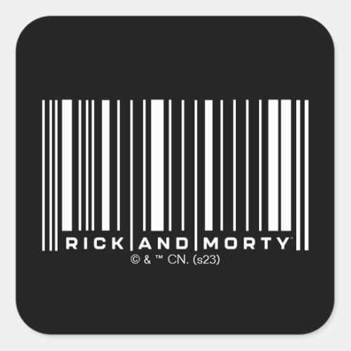 Rick and Morty Bar Code Graphic Square Sticker