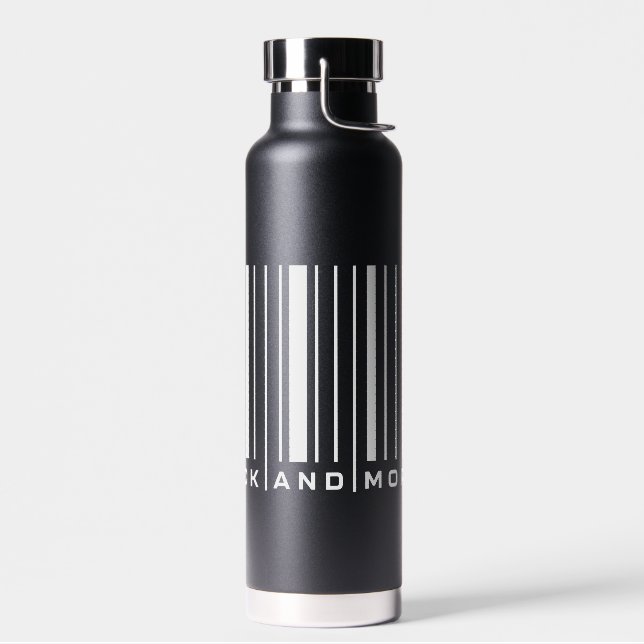 Rick and Morty Bar Code Graphic Water Bottle (Left)