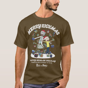 Rick and Morty Christmas Merry Rickmas Happy Human T-Shirt