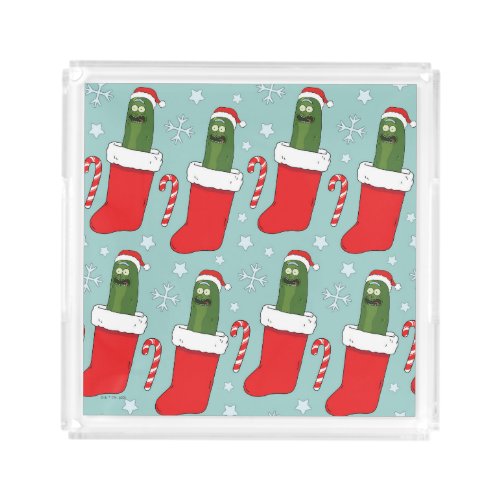 Rick and Morty  Christmas Pickle Rick Pattern Acrylic Tray