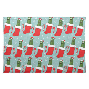 Rick and Morty Christmas Pickle Rick Pattern Cloth Placemat