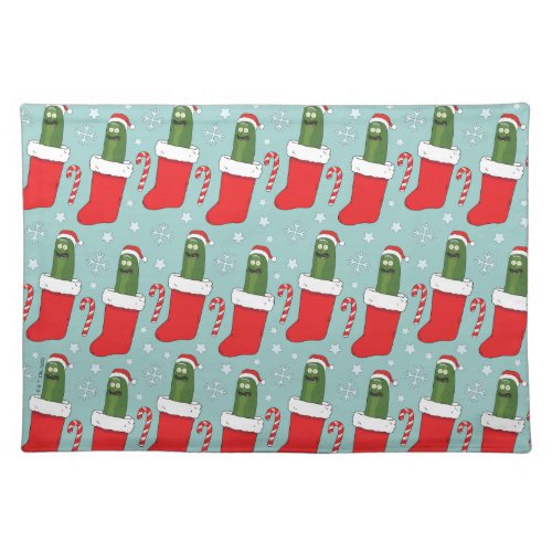 Rick and Morty  Christmas Pickle Rick Pattern Cloth Placemat