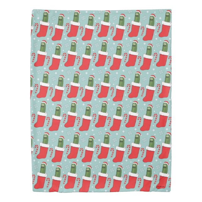 Rick and Morty | Christmas Pickle Rick Pattern Duvet Cover (Front)