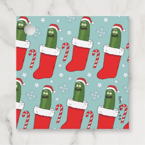 Rick and Morty  Christmas Pickle Rick Pattern Favor Tags