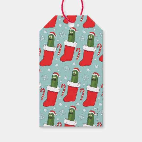 Rick and Morty  Christmas Pickle Rick Pattern Gift Tags