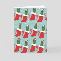 Rick and Morty | Christmas Pickle Rick Pattern Holiday Card