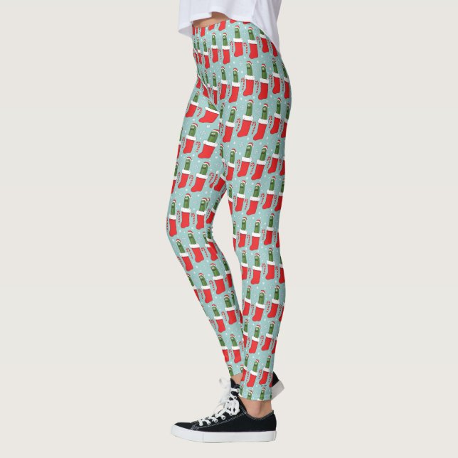 Rick and Morty | Christmas Pickle Rick Pattern Leggings (Left)