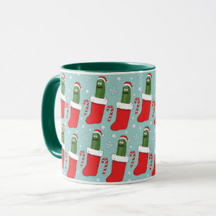Rick and Morty Christmas Pickle Rick Pattern Mug