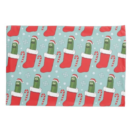 Rick and Morty  Christmas Pickle Rick Pattern Pillow Case
