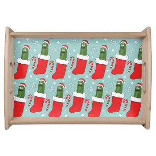 Rick and Morty Christmas Pickle Rick Pattern Serving Tray