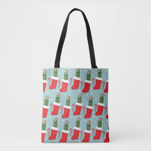 Rick and Morty  Christmas Pickle Rick Pattern Tote Bag