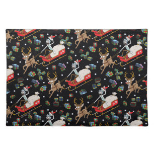 Rick and Morty   Christmas Reindeer Sleigh Pattern Cloth Placemat
