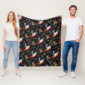 Rick and Morty | Christmas Reindeer Sleigh Pattern Fleece Blanket