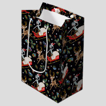 Rick and Morty | Christmas Reindeer Sleigh Pattern Medium Gift Bag
