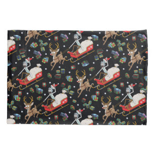 Rick and Morty Christmas Reindeer Sleigh Pattern Pillow Case