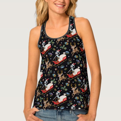 Rick and Morty  Christmas Reindeer Sleigh Pattern Tank Top