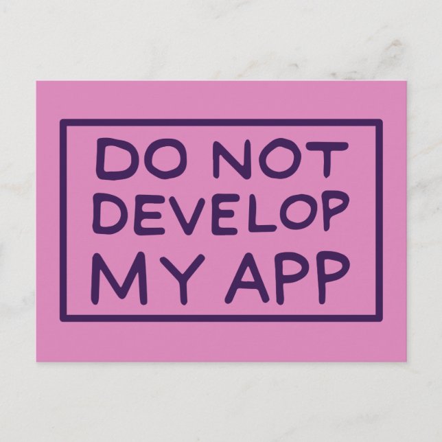 RICK AND MORTY™ | DO NOT DEVELOP MY APP INVITATION POSTCARD (Front)