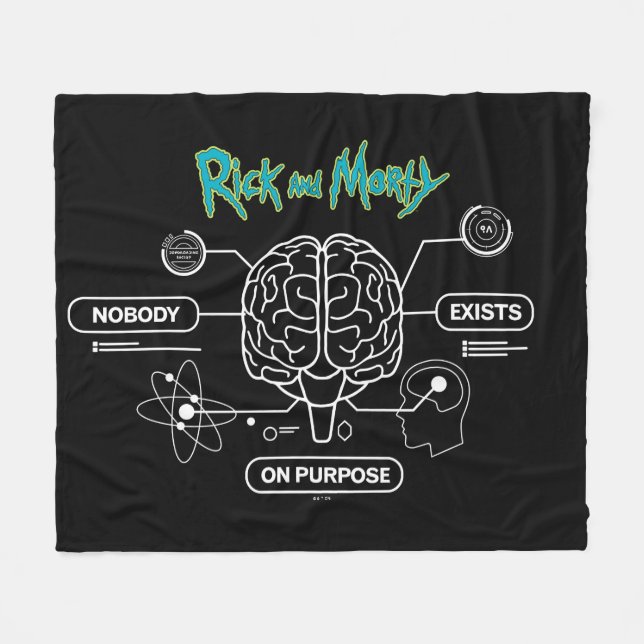 RICK AND MORTY™ | Download Backup Brain Fleece Blanket (Front (Horizontal))