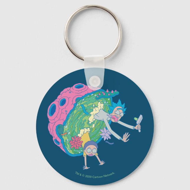 RICK AND MORTY™ | Falling From Infected Portal Keychain (Front)