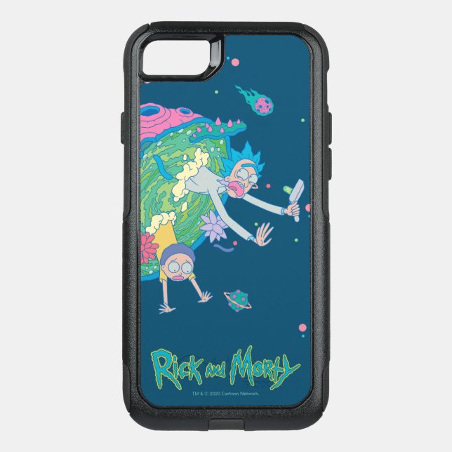 RICK AND MORTY™ | Falling From Infected Portal Otterbox iPhone Case (Back)