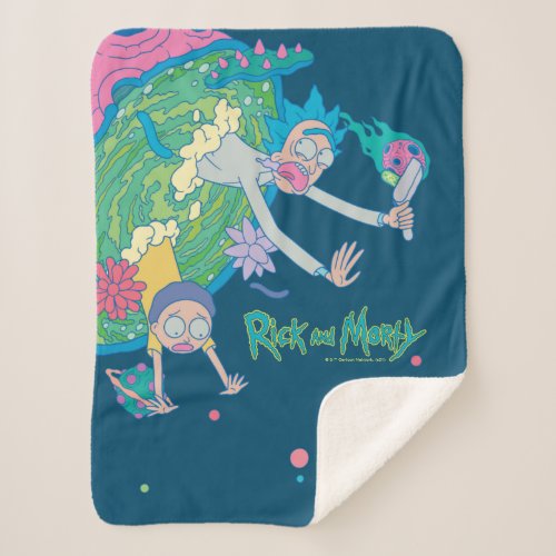 RICK AND MORTYâ  Falling From Infected Portal Sherpa Blanket