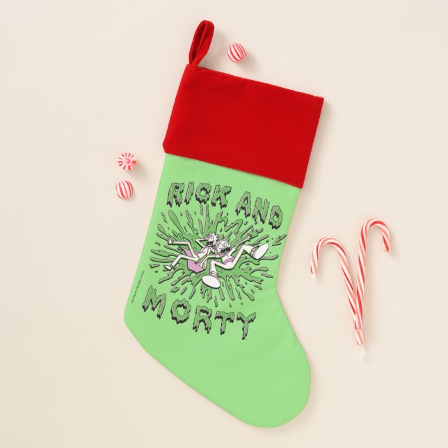 RICK AND MORTY™ | Falling Into Acid Vat Christmas Stocking (Front)