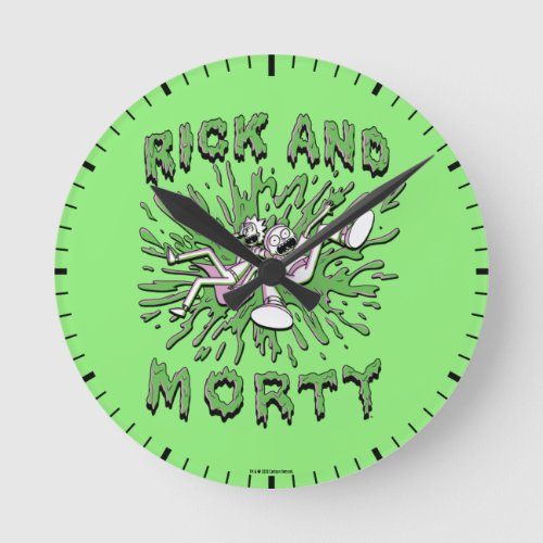 RICK AND MORTY  Falling Into Acid Vat Round Clock