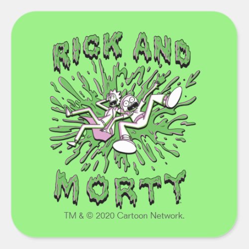 RICK AND MORTY  Falling Into Acid Vat Square Sticker