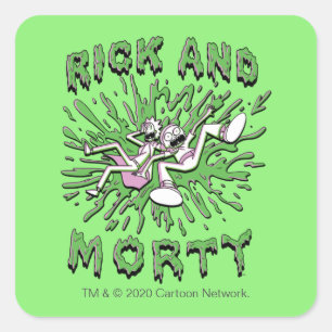 RICK AND MORTY™   Falling Into Acid Vat Square Sticker