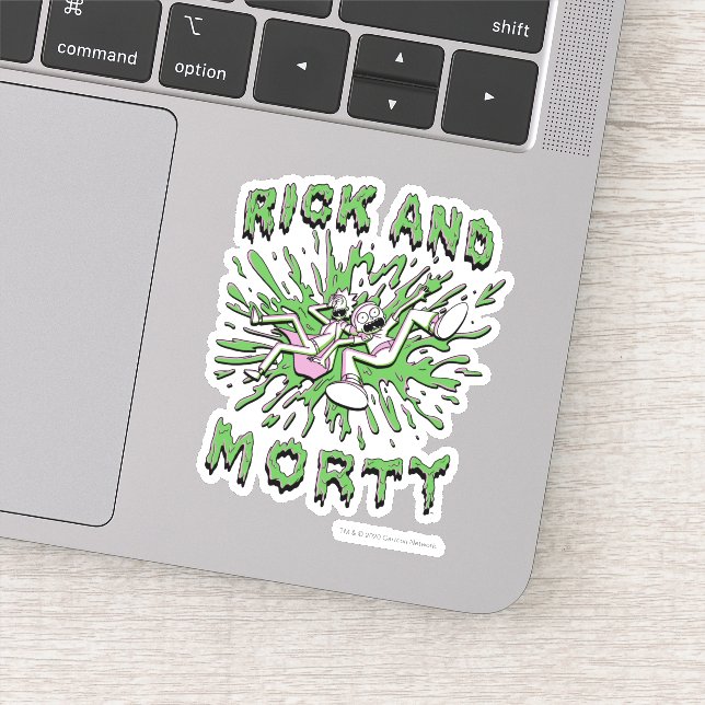 RICK AND MORTY™ | Falling Into Acid Vat Sticker (Detail)