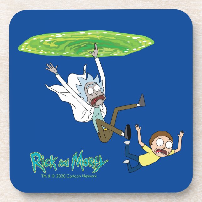 RICK AND MORTY™ | Falling Out Of Portal Beverage Coaster (Front)