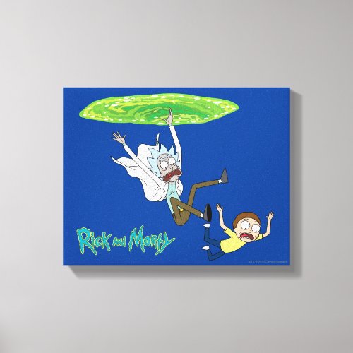 RICK AND MORTY  Falling Out Of Portal Canvas Print