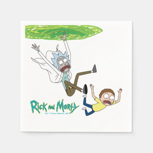 RICK AND MORTY  Falling Out Of Portal Napkins