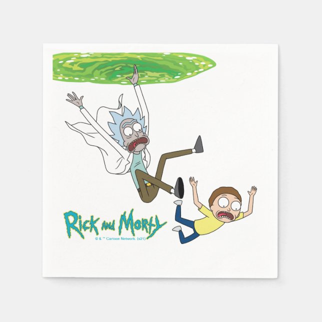 RICK AND MORTY™ | Falling Out Of Portal Napkins (Front)