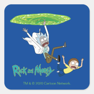 RICK AND MORTY™   Falling Out Of Portal Square Sticker
