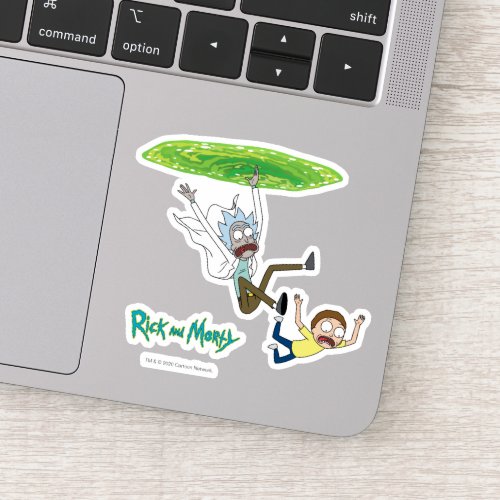 RICK AND MORTYâ  Falling Out Of Portal Sticker
