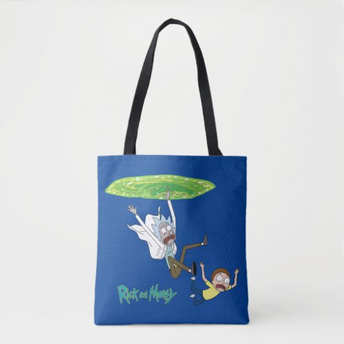 RICK AND MORTYâ  Falling Out Of Portal Tote Bag