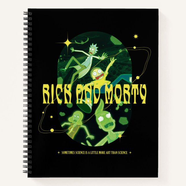 Rick and Morty Falling Quote Badge Notebook (Front)