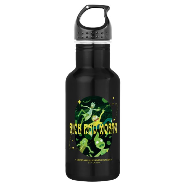 Rick and Morty Falling Quote Badge Stainless Steel Water Bottle (Front)